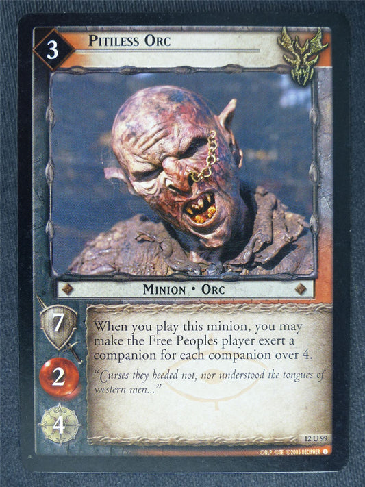 Pitiless Orc 12 U 99 - played - LotR Cards #NN