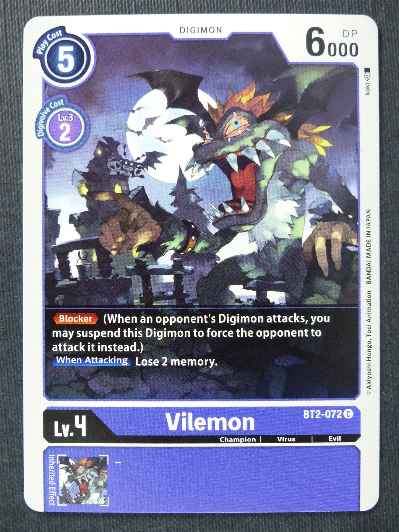 Vilemon BT2-072 C - Digimon Cards #T2