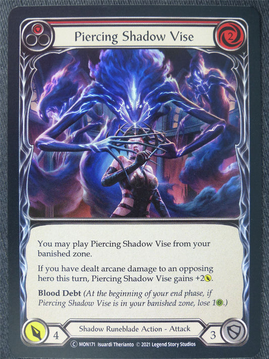 Piercing Shadow Vise Red Foil - Monarch Unlimited - Flesh and Blood Cards #J8