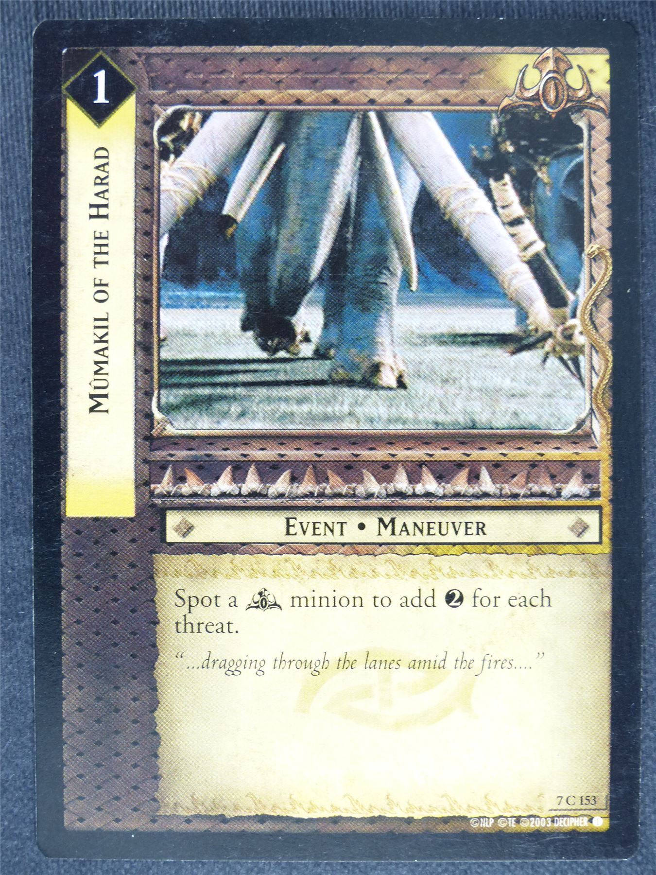 Mumakil of the Harad 7 C 153 - played - LotR Cards #FE