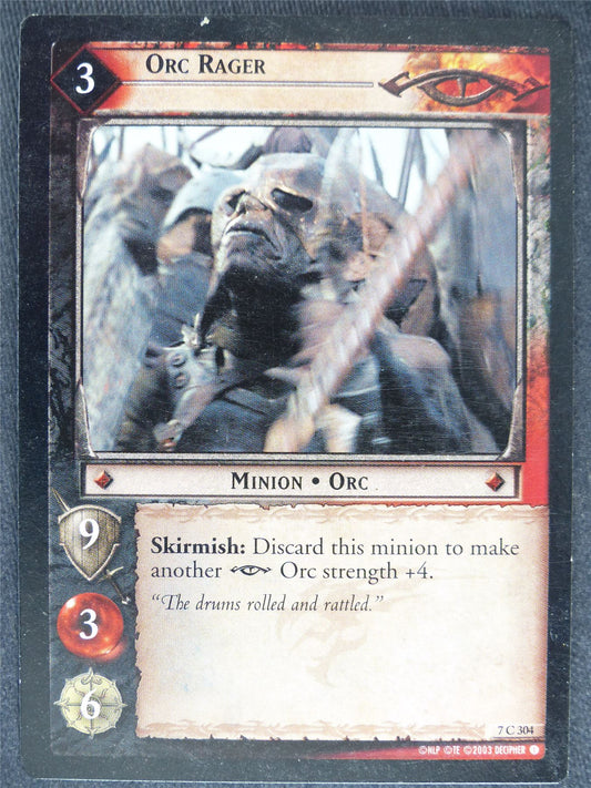 Orc Rager 7 C 304 - played - LotR Cards #YM