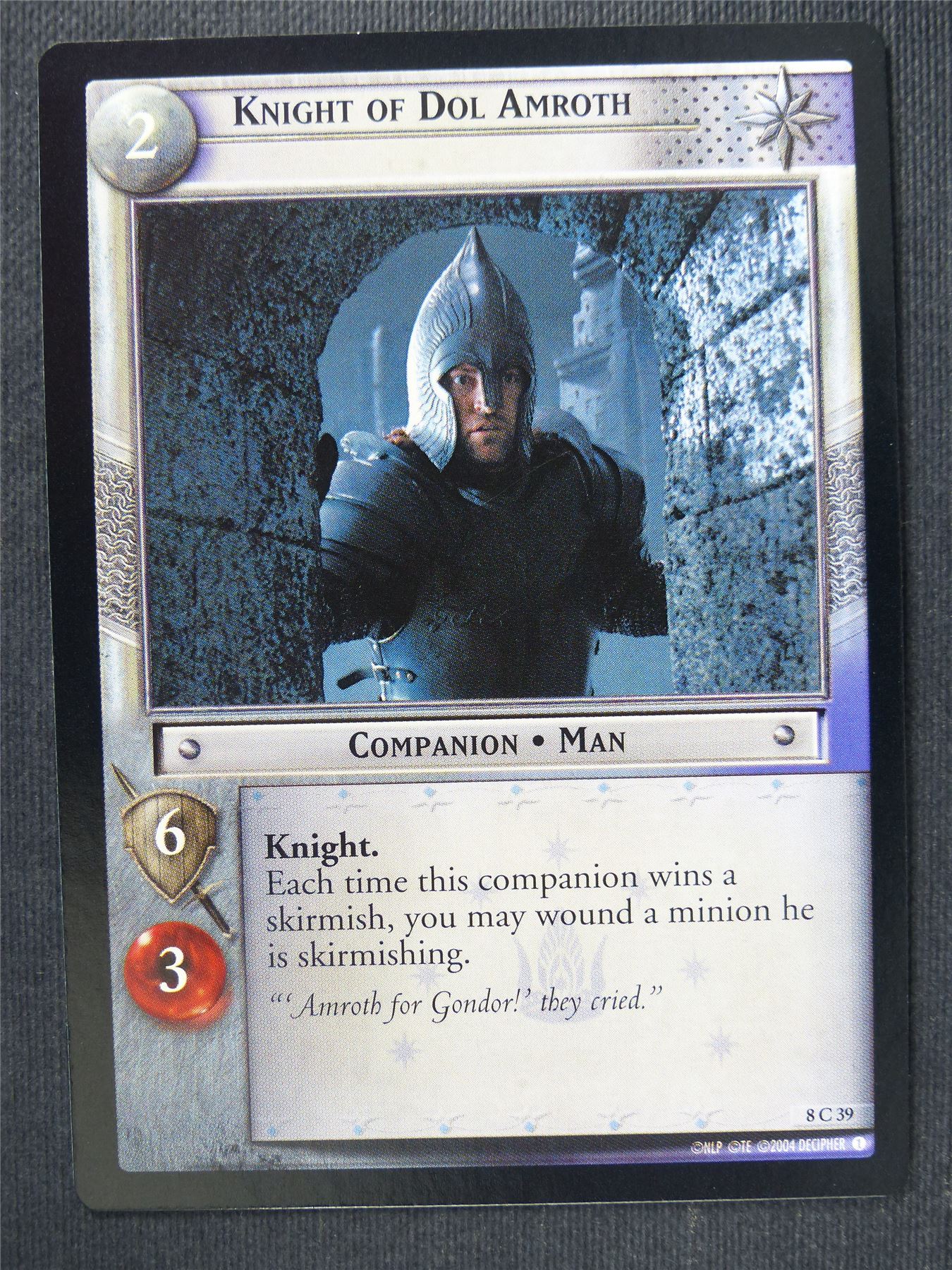 Knight of Dol Amroth 8 C 39 - LotR Cards #3M0