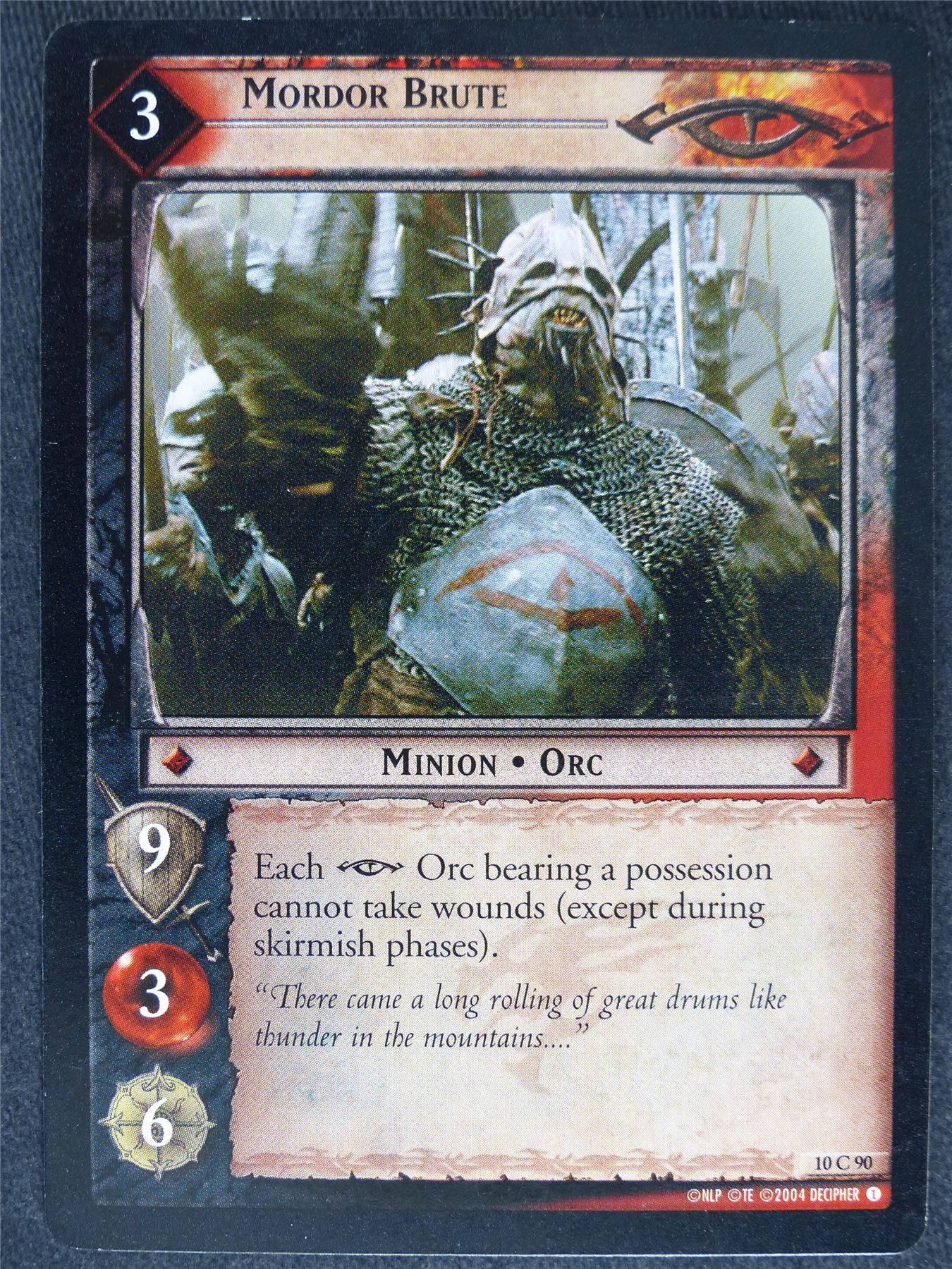 Mordor Brute 10 C 90 - played - LotR Cards #YG