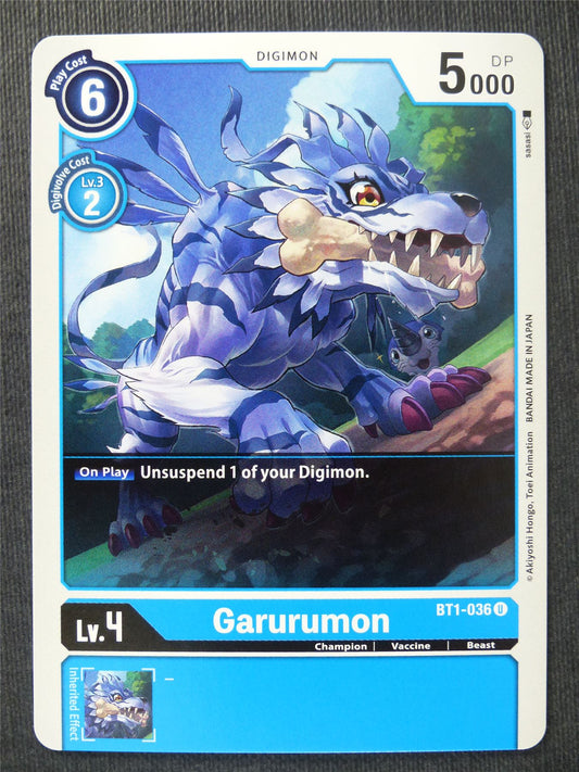 Garurumon BT1-036 U - Digimon Cards #RD