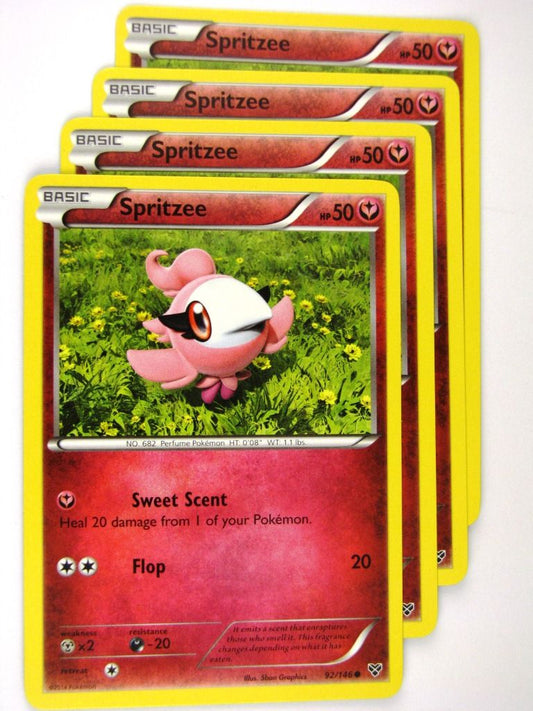 Pokemon Cards: SPRITZEE 92/146 x4: X & Y