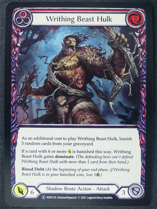 Writhing Beast Hulk Red - Monarch Unlimited - Flesh and Blood Cards #HX