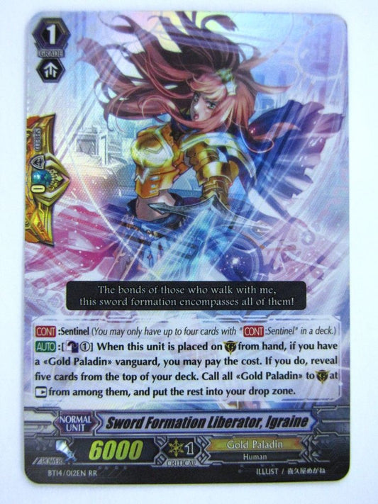 Vanguard Cards: SWORD FORMATION LIBERATOR, IGRAINE BT14 RR # 3E51