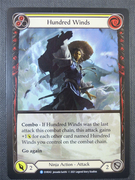 Hundred Winds Yellow Extended Foil - 1st ed Everfest - Flesh & Blood Card #6F5