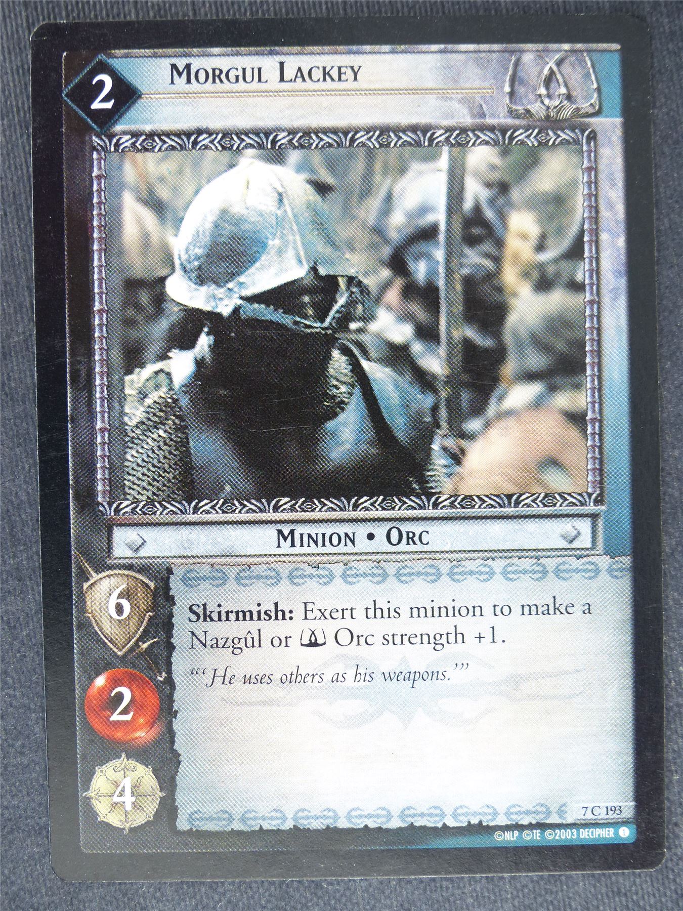 Morgul Lackey 7 C 193 - played - LotR Cards #R9