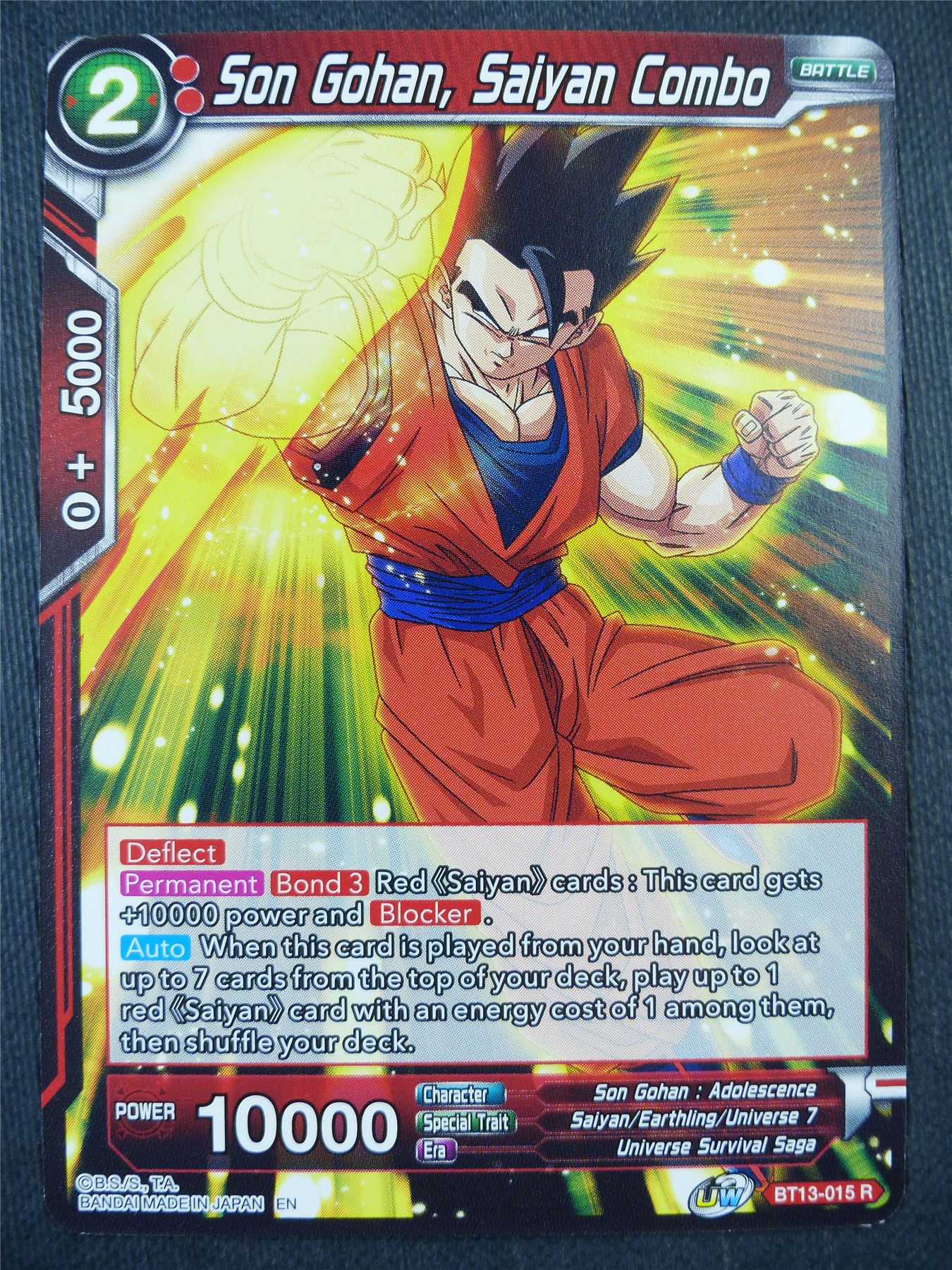 Son Gohan Saiyan Combo BT13 R - Dragon Bal Super Card #92G