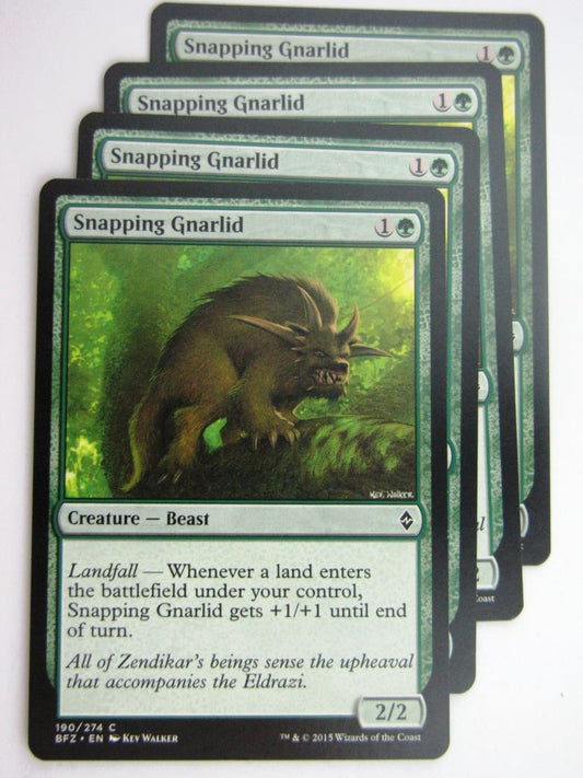 MTG Cards: BATTLE FOR ZENDIKAR: SNAPPING GNARLID x4 # 37A93