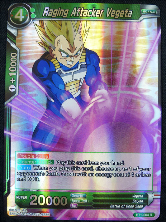 Raging Attacker Vegeta BT1 R - Dragon Ball Super Card #W9