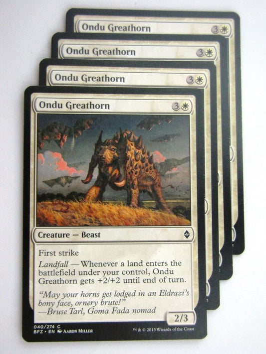 MTG Cards: BATTLE FOR ZENDIKAR: ONDU GREATHORN x4 # 37B30