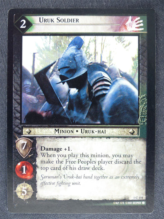 Uruk Soldier 1 C 154 - played - LotR Cards #N0