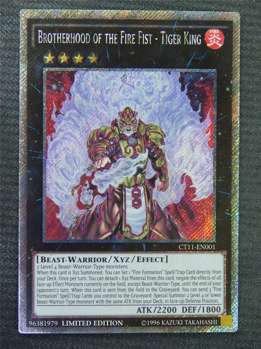 Brotherhood Of The Fire Fist - Tiger King CT11 Platinum Secret Rare - Lim ed - Yugioh Card #8PV