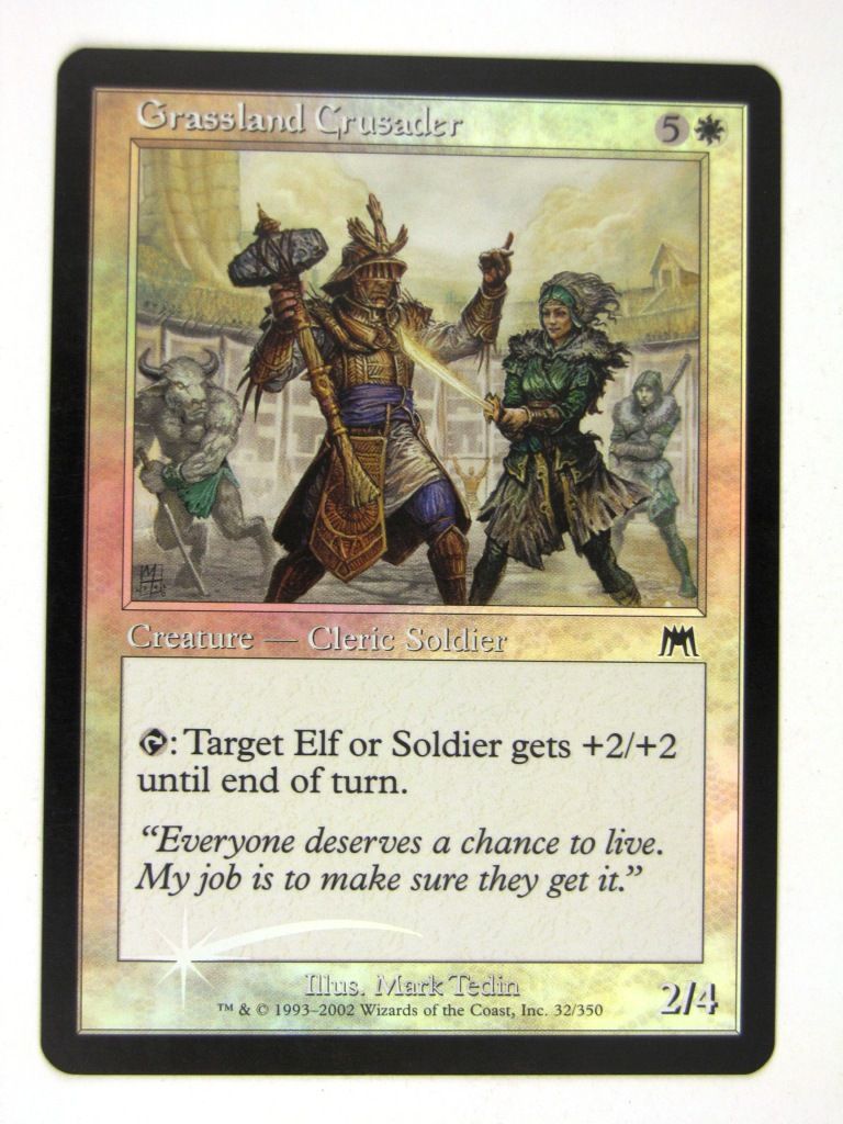 Mtg FOIL - GRASSLAND CRUSADER - played