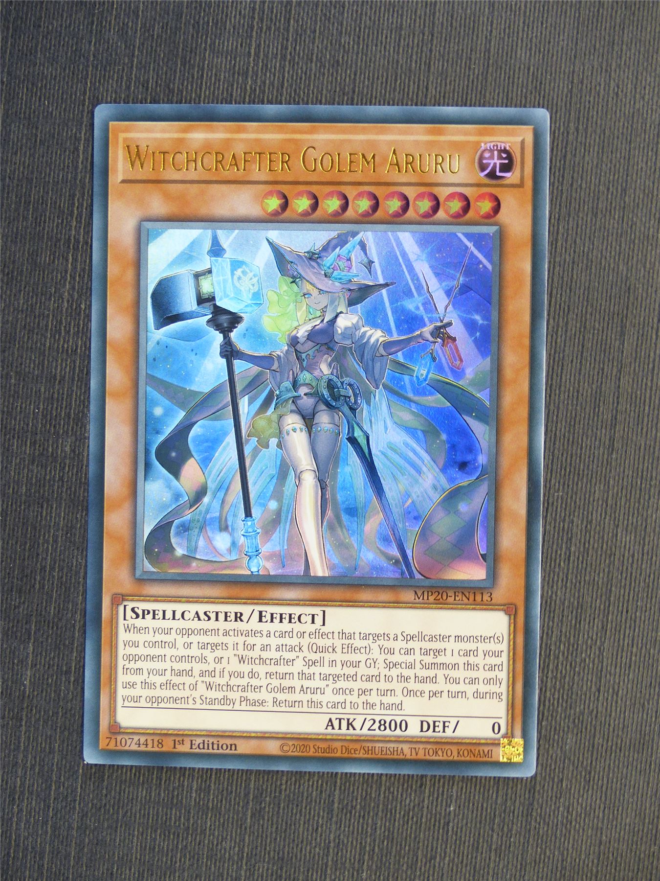 Witchcrafter Golem Aruru MP20 Ultra Rare - 1st ed - Yugioh Cards #5GQ