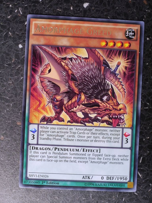 Yugioh Cards: AMORPHAGE GREED SHV1 RARE # 8H39