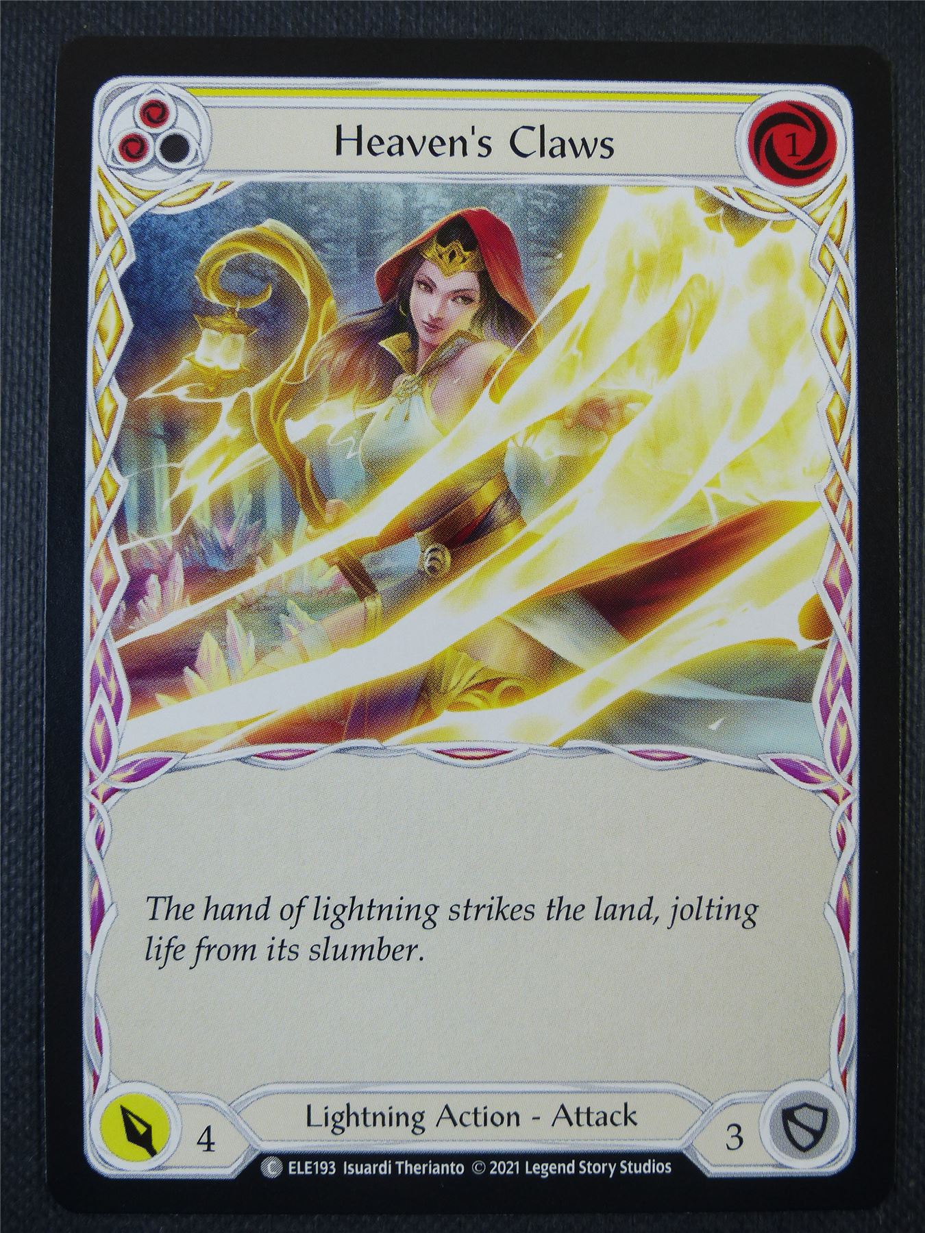 Heaven's Claws - Yellow - Tales of Aria 1st ed - Flesh and Blood Card #627