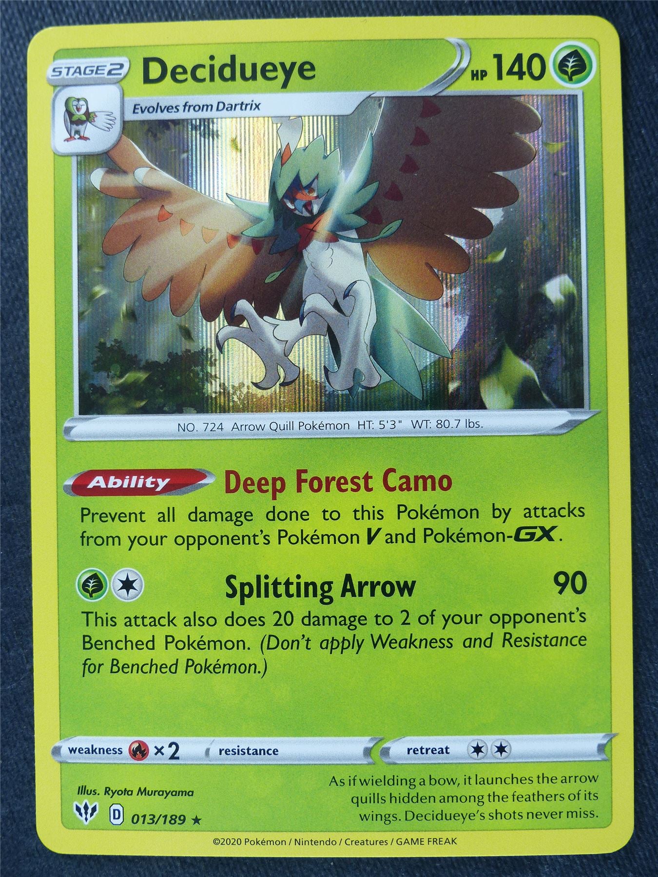 Decidueye 013/189 Holo - Pokemon Cards #21U