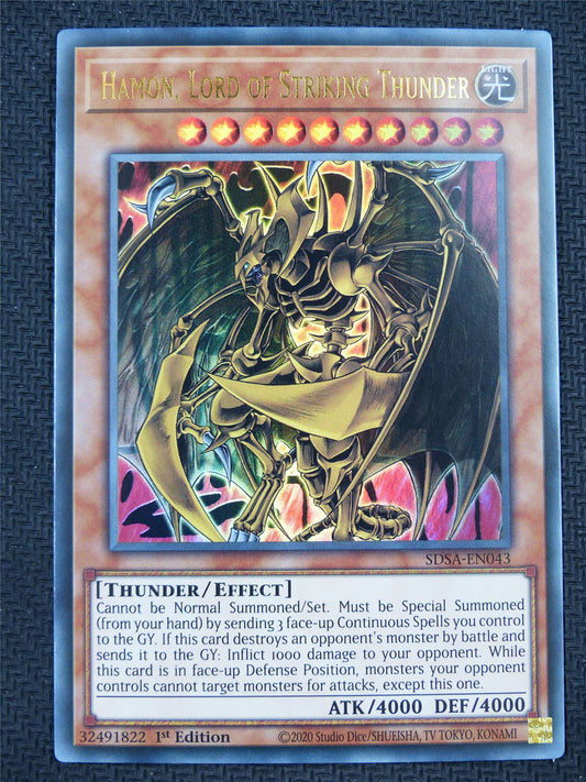 Hamon Lord of Striking Thunder SDSA Ultra Rare - 1st ed Yugioh Card #5RI