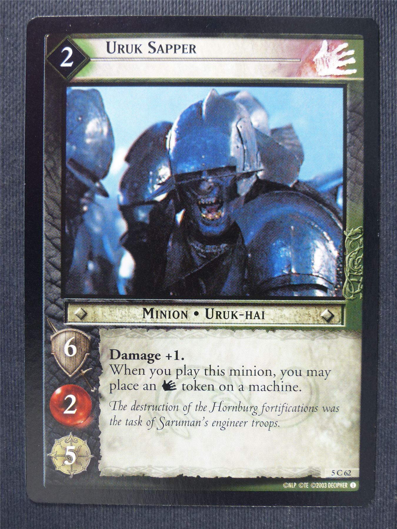 Uruk Sapper 5 C 62 - LotR Cards #3NM