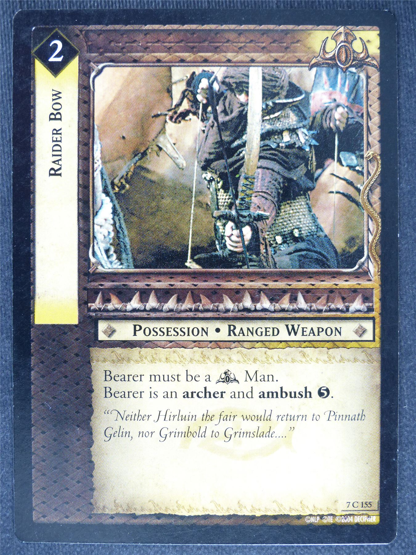 Raider Bow 7 C 155 - played - LotR Cards #FV