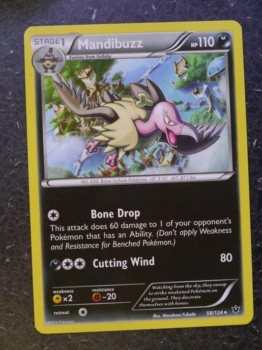 Pokemon Cards: MANDIBUZZ 58/124 RARE # 7A85