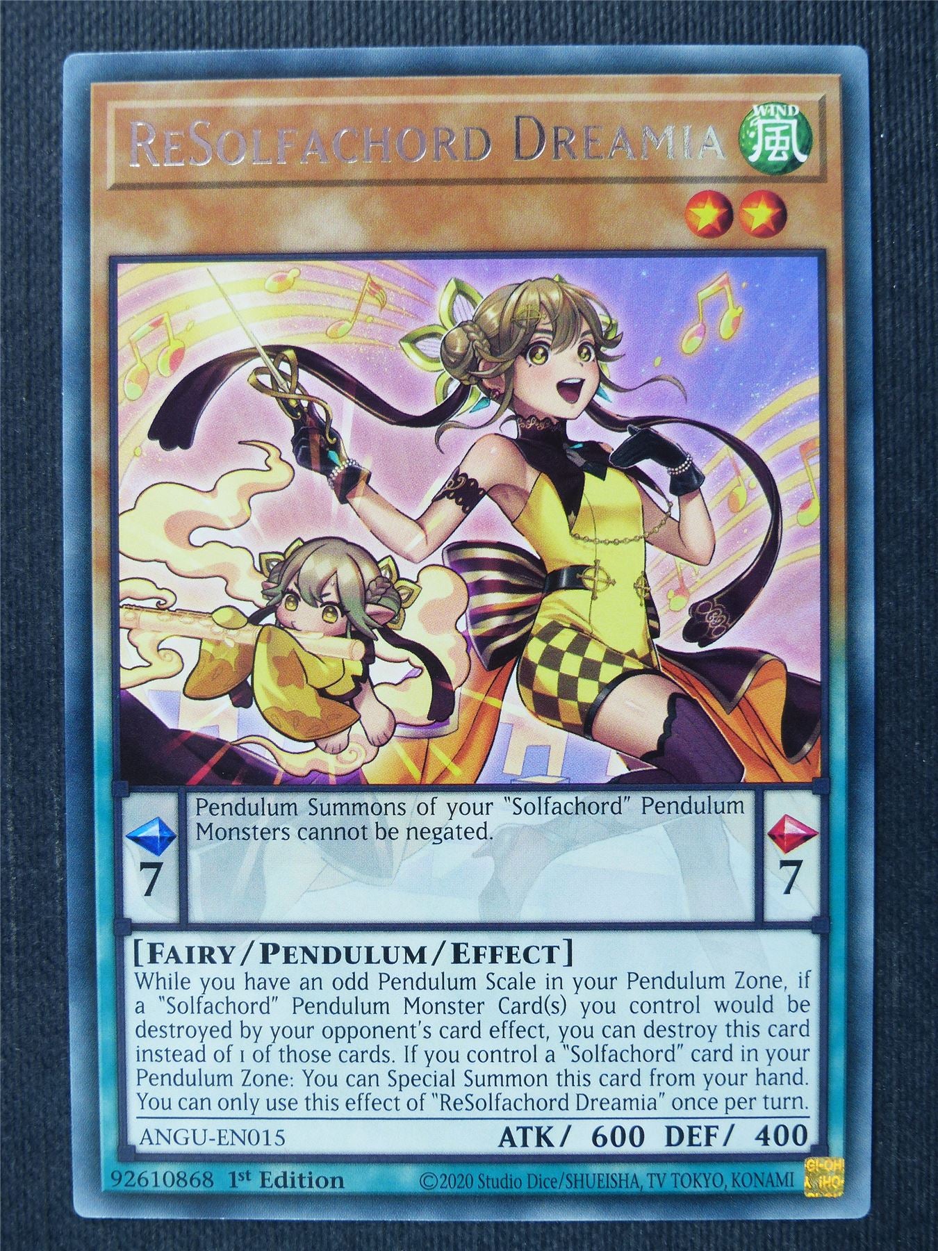 Resolfachord Dreamia ANGU Rare - 1st ed Yugioh Cards #35K