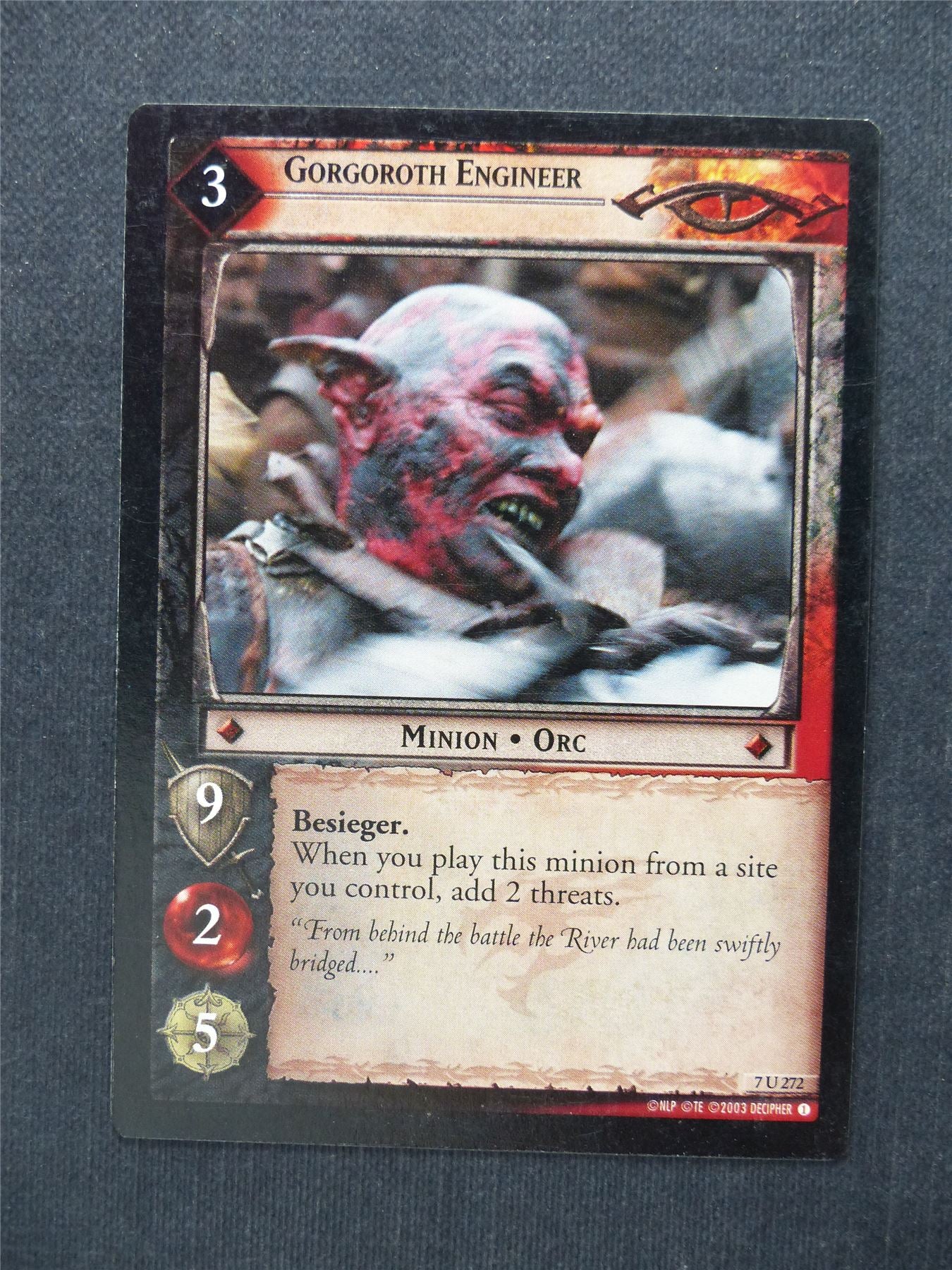 Gorgoroth Engineer 7 U 272 - LotR Cards #8C