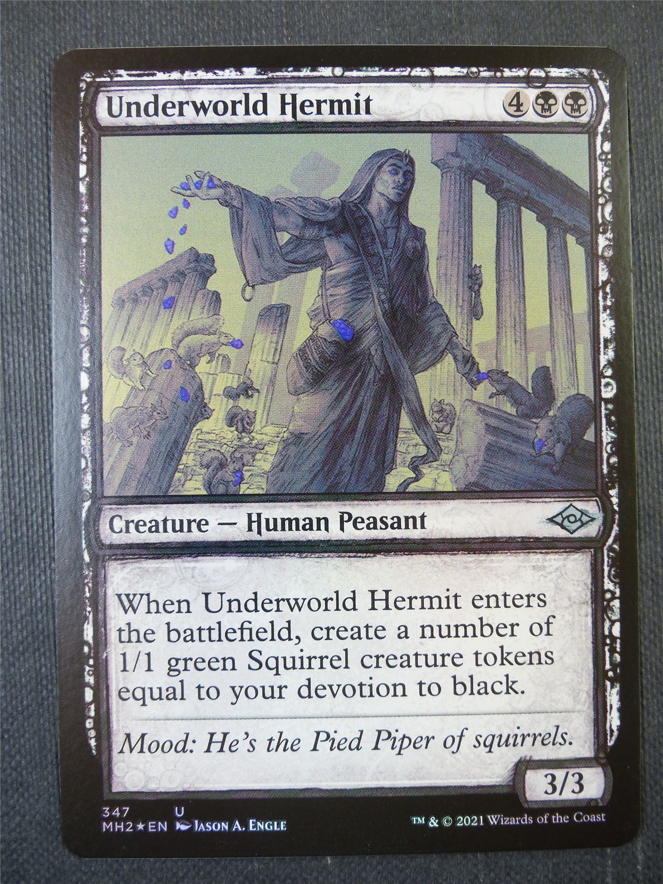 Underworld Hermit sketch Foil - Mtg Card #92B