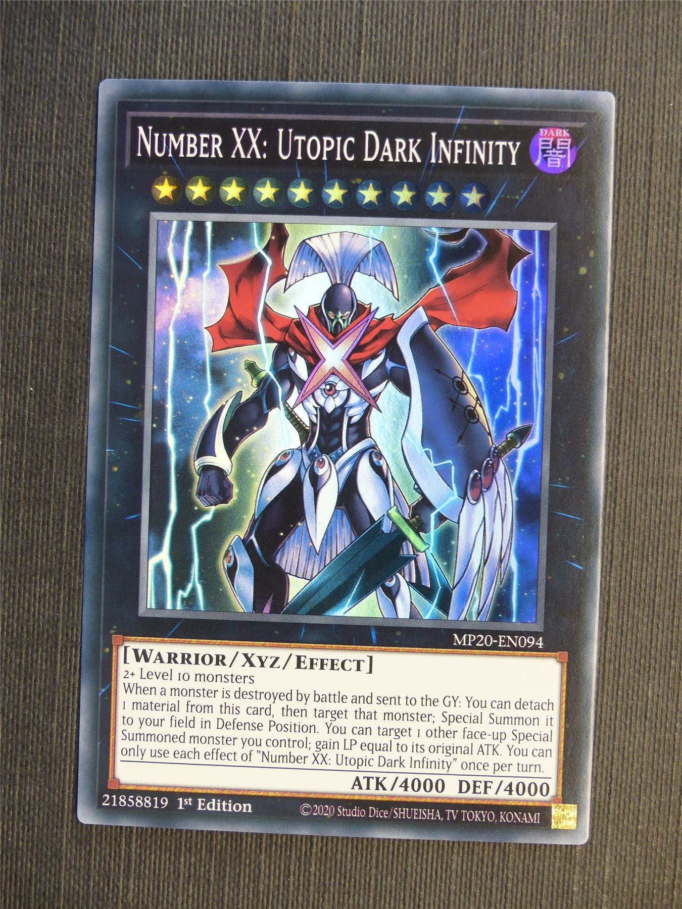 Number XX: Utopic Dark Infinity MP20 Super Rare - 1st ed - Yugioh Cards #68J