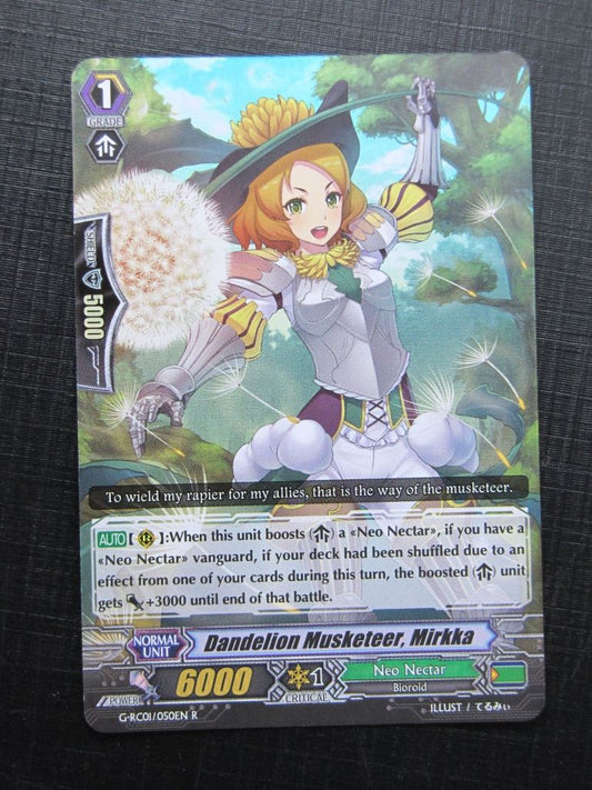 Vanguard Cards: DANDELION MUSKETEER, MIRKKA G-RC01 R # 26B74