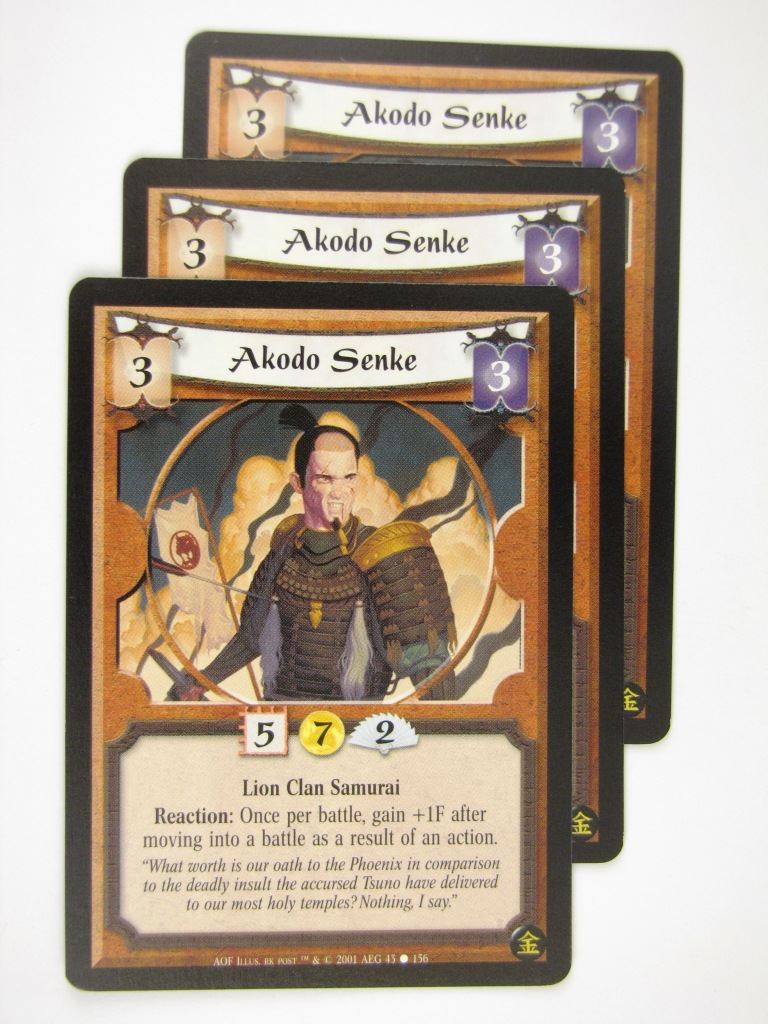 Vintage L5R Cards: AKODO SENKE x3 # 16J14