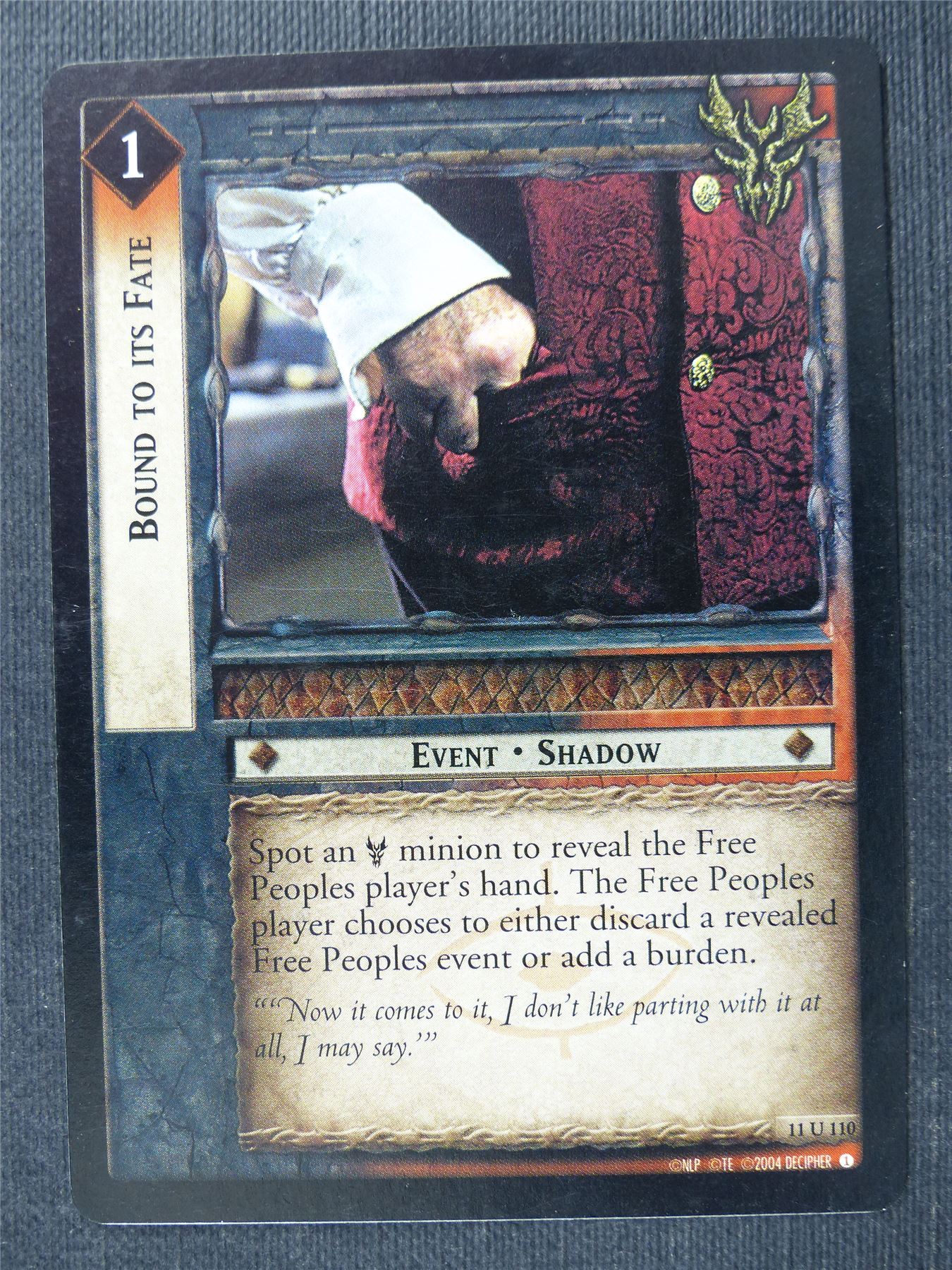 Bound to Its Fate 11 U 110 - LotR Cards #2UC