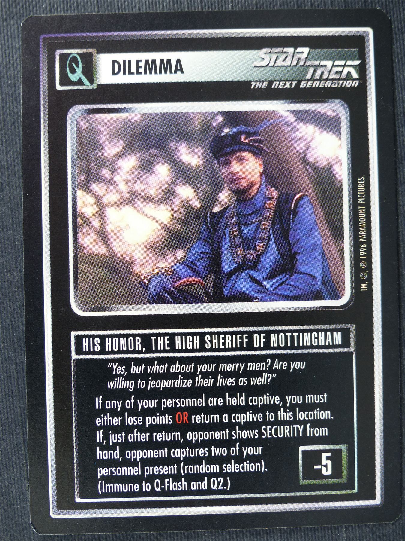 His Honor The High Shreiff of Nottingham - NG - Star Trek Cards #YT