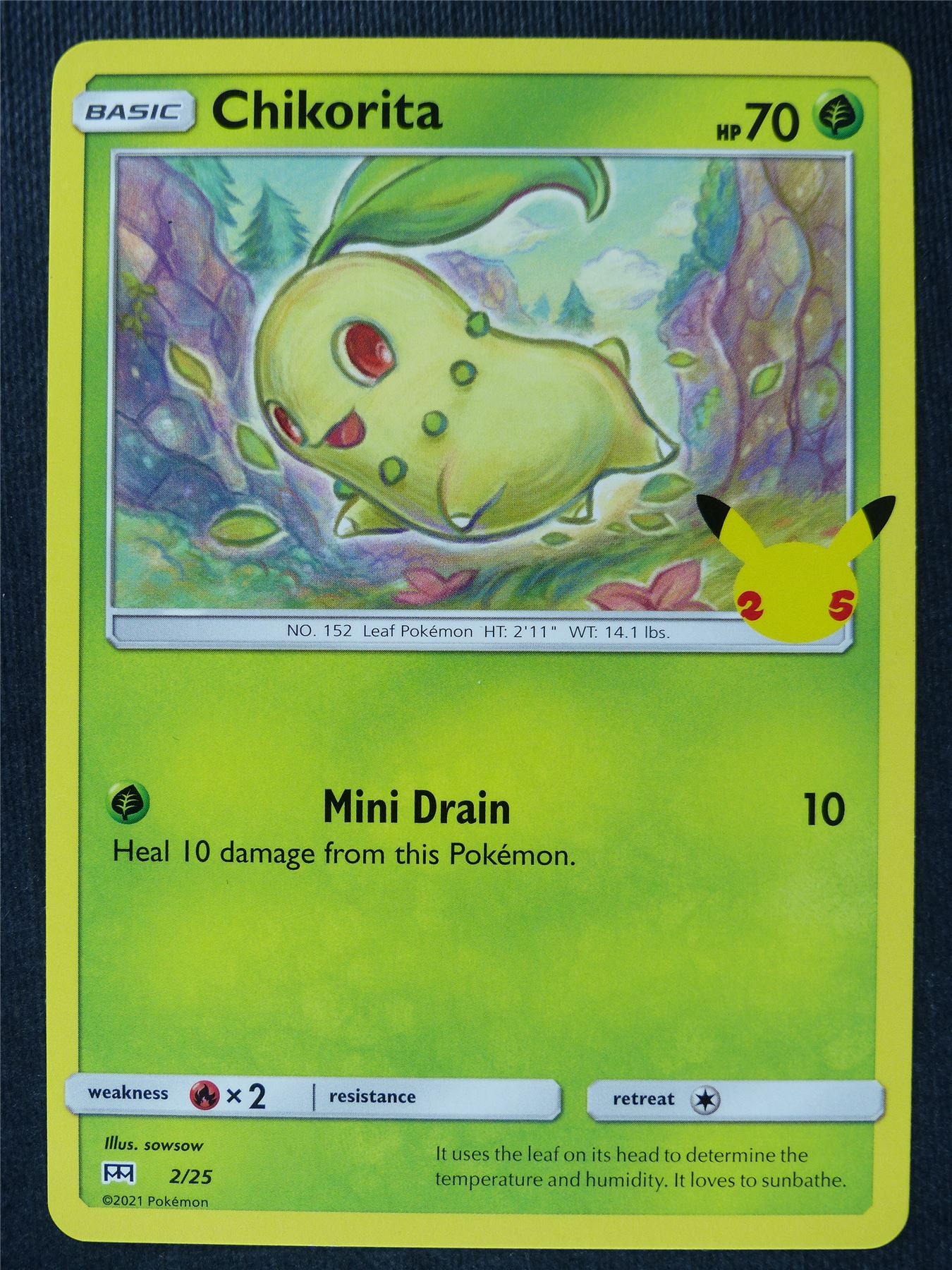 Chikorita 2/25 McDonald's Promo NM - Pokemon Cards #4R