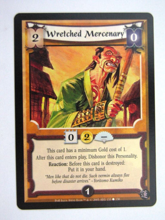 Vintage L5R Cards: WRETCHED MERCENARY # 27H19