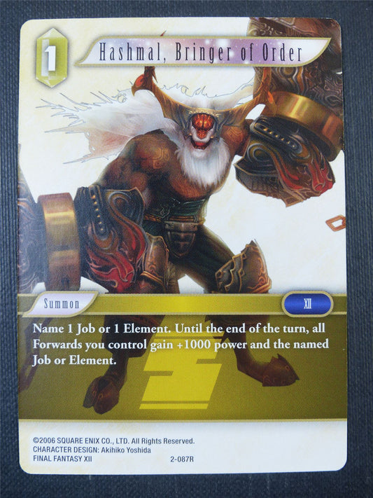 Hashmal Bringer of Order 2-087R - Final Fantasy Card #9D1