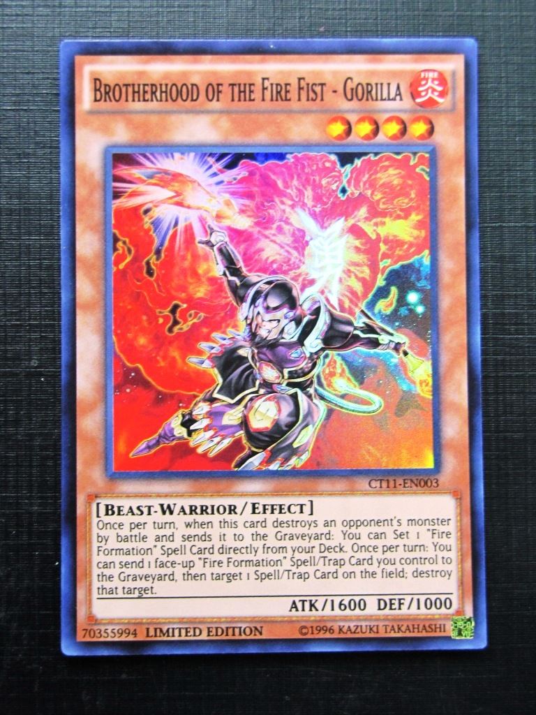 Yugioh Cards: BROTHERHOOD OF THE FIRE FIST - GORILLA CT11 SUPER RARE # 2A62