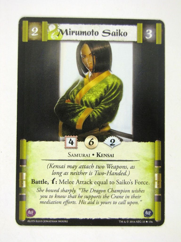 L5R Cards: A Line in the Sands: MIRUMOTO SAIKO # 14H23