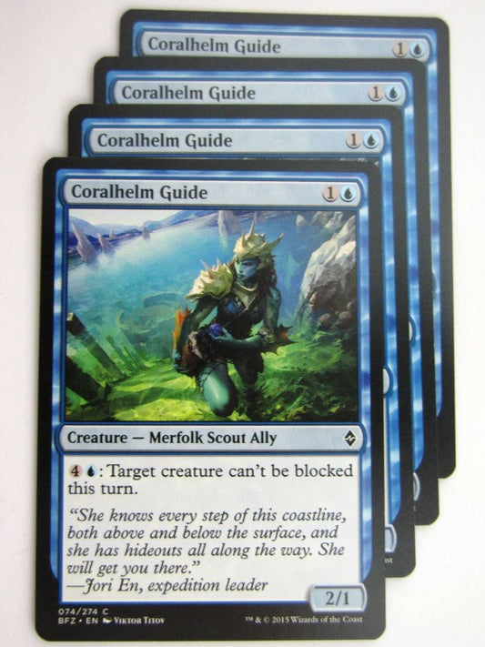 MTG Cards: BATTLE FOR ZENDIKAR: CORALHELM GUIDE x4 # 37A74