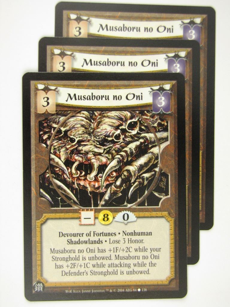 Vintage L5R Cards: MUSABORU NO ONI x3 # 16J28