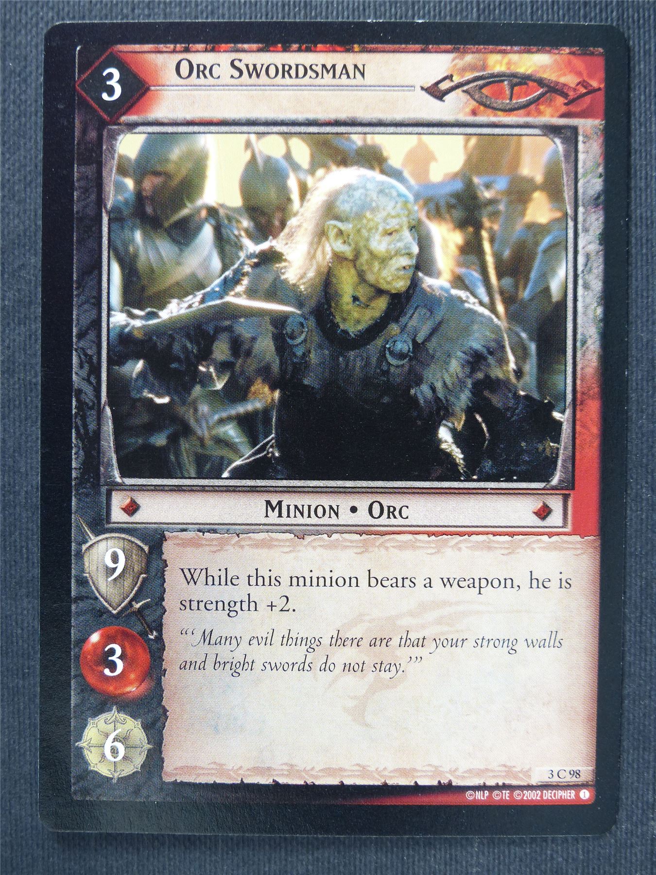 Orc Swordsman 3 C 98 - LotR Cards #3PN