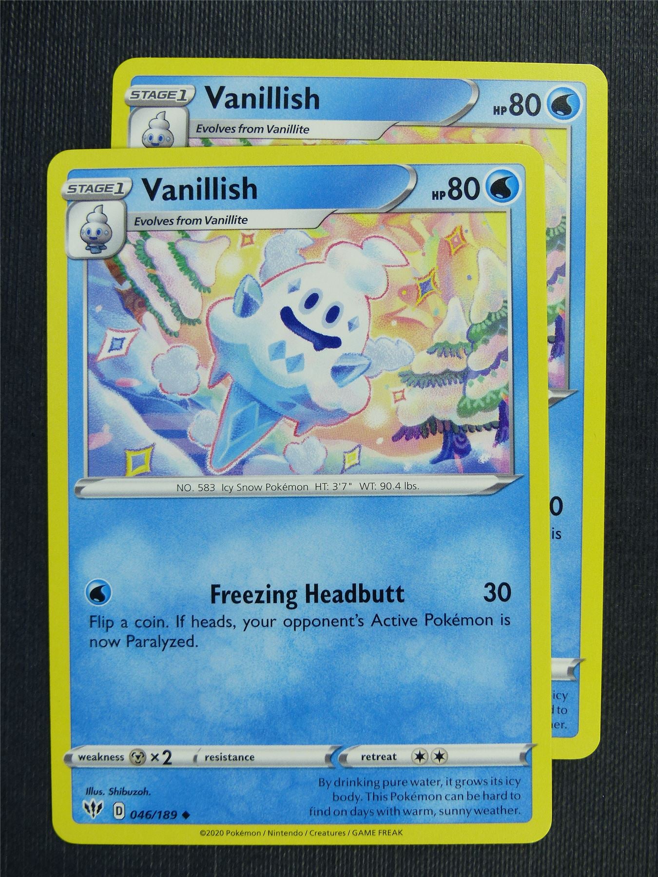 Vanillish 046/189 x2  - DAA - Pokemon Card #3DW