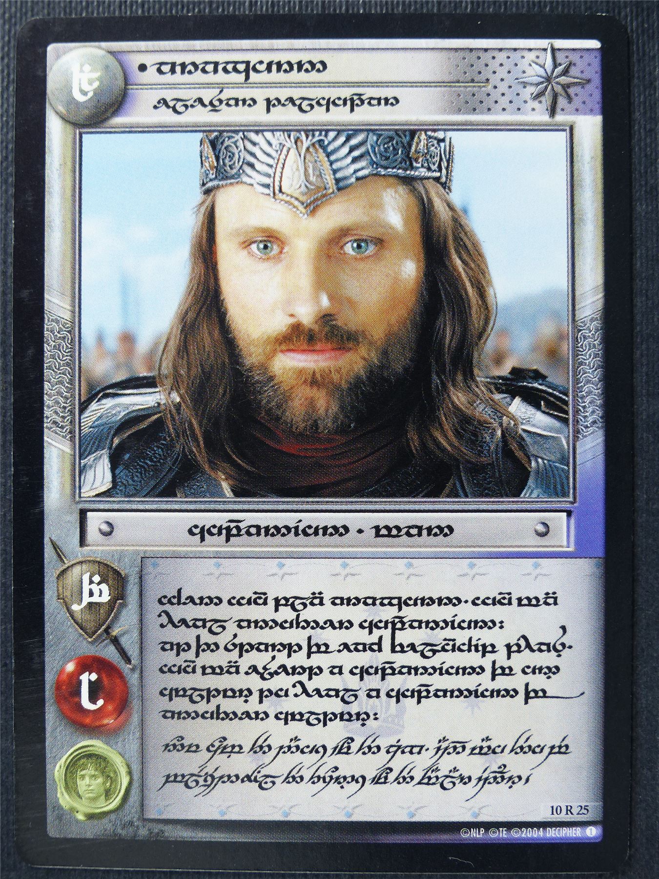 Aragorn Elessar Telcontar 10 R 25 - Elvish LotR Card #3NN