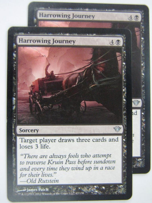 MTG Magic Played Cards: HARROWING JOURNEY x2 # 8A90