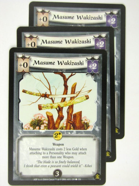 Vintage L5R Cards: MASUME WAKIZASHI x3 # 17A25