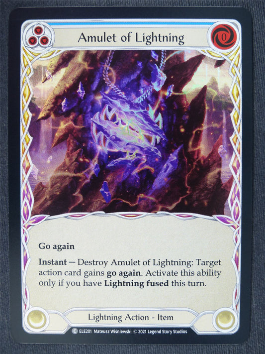 Amulet of Lightning C Foil Blue - 1st Ed Tales of Aria - Flesh and Blood