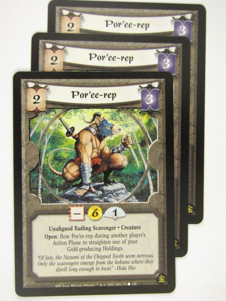 Vintage L5R Cards: POR'EE-REP x3 # 16J21